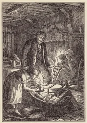 Illustration für Die Grille auf dem Herd von Charles Dickens