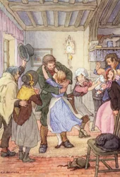 Illustration für Die Grille auf dem Herd von Charles Dickens