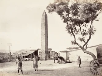 Ägyptischer Obelisk, Kleopatras Nadel, in Alexandria, Ägypten, ca. 1870