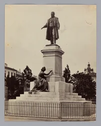 Mailand. Antonio Tantardini (1829-1879) und Odoardo Tabacchi (1831-1905), Denkmal für Camillo Benso Conte di Cavour, italienischer Politiker und Unternehmer