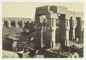 Teil des Großen Tempels Die Regierungslager, Luxor, 1857