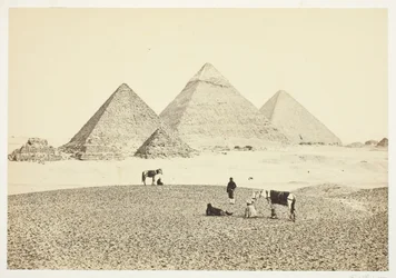 Die Pyramiden von El Geezeh, von Südwesten, 1857