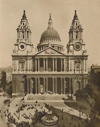 Die große Kirche, die von Wren an der Stelle der alten St. Pauls erbaut wurde, um 1935