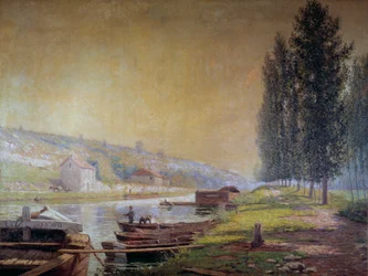 Der Kanal von Loing in Moret, 20. Jahrhundert