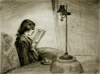 Eine Dame beim Lesen
