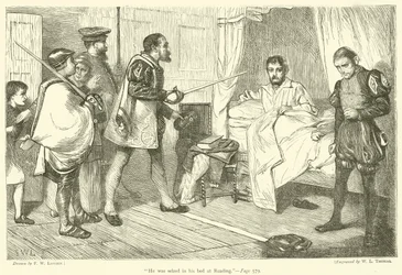 Er wurde in seinem Bett in Reading ergriffen