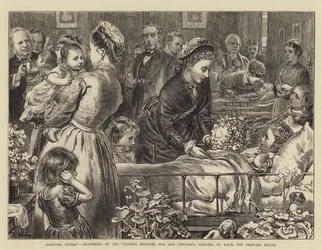 Hospital Sunday, Wiedereröffnung des Victoria-Krankenhauses für kranke Kinder, Chelsea, durch HRH Prinzessin Louise