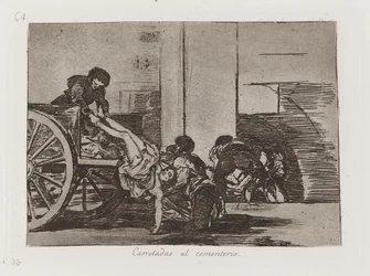 Carretadas al cementerio (Wagenladungen zum Friedhof), Platte 64 aus Los desastres de la guerra (Die Schrecken des Krieges)