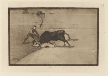 Der unglückliche Tod von Pepe Illo in der Arena von Madrid, Tafel 33 aus La tauromaquia