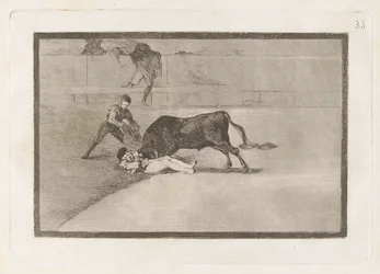 Der unglückliche Tod von Pepe Illo in der Arena von Madrid, Platte 33 aus La tauromaquia