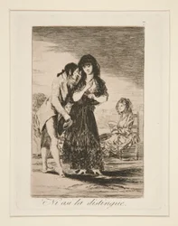 Nicht einmal so kann er sie erkennen, pl. 7 aus Los caprichos