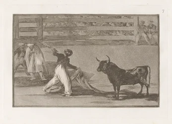 Ursprung der Harpunen oder Banderillas, Platte 7 aus La tauromaquia