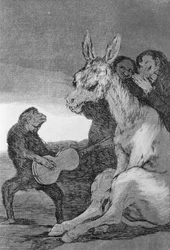 Bravo!, eine Karikatur der musikalischen Abende, die vom spanischen Premierminister Manuel de Godoy (1767-1851) für König Karl IV. von Spanien (1748-1819) organisiert wurden, Platte 38 von 