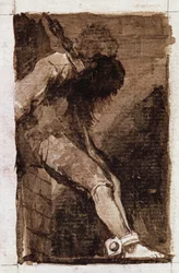 Wenn er ein Verbrecher ist, stirbt er schnell (Aquatinta, ca. 1810)