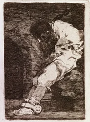 Wenn er ein Verbrecher ist, stirbt er schnell (Aquatinta, ca. 1810)