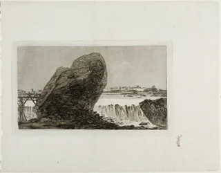 Landschaft mit Wasserfall