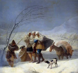 Schneesturm oder Winter. Gemälde von Francisco De Goya