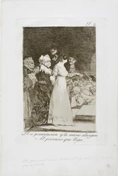 Sie sagen "Ja" und geben ihre Hand dem ersten Ankömmling, Platte zwei aus Los Caprichos, 1797-99