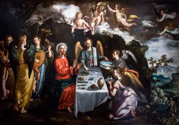 Christus wird von den Engeln in der Wüste bedient