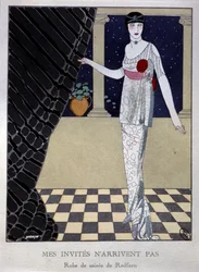 Meine Gäste kommen nicht, Abendkleid von Redfern