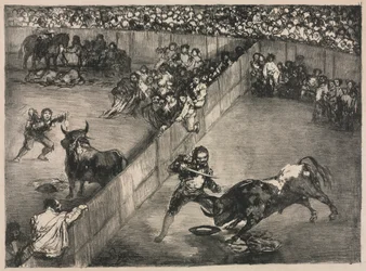 Die Stiere von Bordeaux: Stierkampf in einem geteilten Ring, 1825