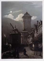 Schloss Boppart. In „Der monumentale und malerische Rhein“. Lithographien von Fourmais und Stroobant