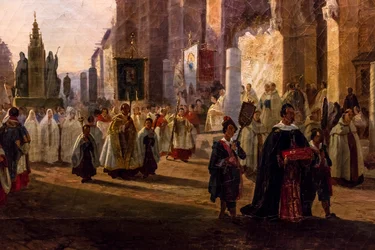 Fronleichnamsprozession vor der Kathedrale von Sevilla