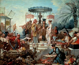 Chinesische Hochzeitsszene Hochzeit am Hof des Kaisers von China. Gemälde von François Boucher (1703-1770) 1740 Besançon, Musée des Beaux-Arts