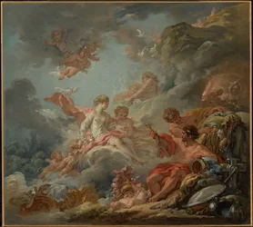 Vulkan präsentiert Venus Waffen für Aeneas