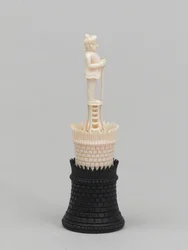 Schwarzer Turm, Schachfigur, Indien, um 1820