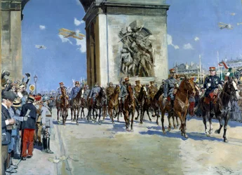 Erster Weltkrieg: Siegesparade am 14.07.1919 auf den Champs-Élysées in Paris