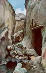 Die eroberten Schützengräben von Perthes, Champagne, Frankreich, Oktober 1915