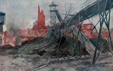 Die Minen von Liévin: Calonne-Schacht, Artois, Frankreich, Erster Weltkrieg, 1915