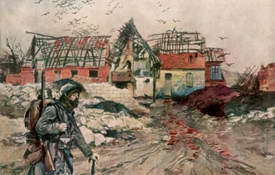 Die Ruinen von Ablain-Saint-Nazaire, Artois, Frankreich, 18. Dezember 1915