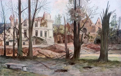 Die Ruinen eines Hauses, Soupir, Erster Weltkrieg, April 1917