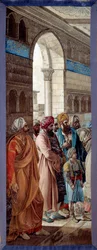 Ägyptische Expedition (1798-1801): General Napoleon Bonaparte überreicht dem Militärchef Mohammed El Koraim, Gouverneur von Alexandria, ein Schwert, um den Wert zu ehren, mit dem er seine Stadt verteidigt hat, und bestätigt ihn in seinem Amt