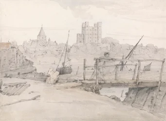 Südostansicht von Rochester Castle und der Kathedrale