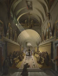 Interieur eines Kapuzinerklosters, ca. 1820