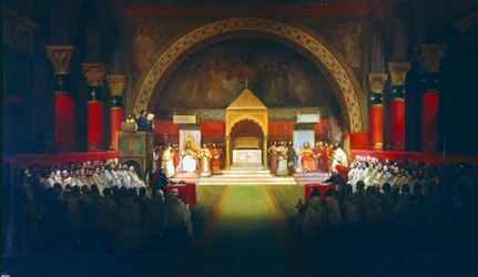 Treffen des Kapitels der Tempelritter, Paris, 1147, 19. Jahrhundert