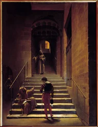 Ansicht des Inneren eines Klosters in Rom. Gemälde von Francois Marius Granet (1775-1849), 19. Jahrhundert