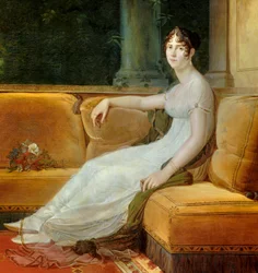 Porträt der Kaiserin Joséphine de Beauharnais (1763-1814) in ihrem Salon in der Malmaison. Gemälde von François Gérard (1770-1837) 1801 Malmaison, Musée du Château (Detail)