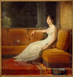 Porträt der Kaiserin Joséphine de Beauharnais (1763-1814) in ihrem Salon in Malmaison, 1801. So. 1,71 x 1,64 m. Malmaison, Musée du Château