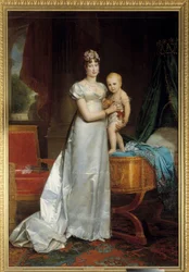 Porträt der Kaiserin Marie Louise (1791-1847) und des Königs von Rom