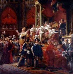 Die Krönung von König Karl X., 29. Mai 1825 in der Kathedrale von Reims (Detail)