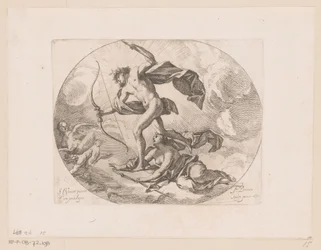 Apollo und Diana jagen auf Harpyien