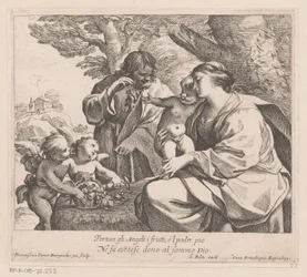 Heilige Familie mit Putti und Trauben