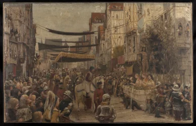 Skizze für den Salon des Sciences, Hôtel de Ville, Paris: Einzug von Ludwig XI. in Paris, zwischen 1889 und 1890