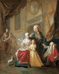 Porträt einer Familie in einem Innenraum