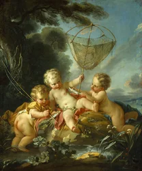 Putti als Fischer