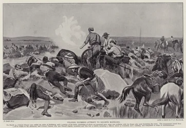 Der Versuch von Colonel Plumer, Mafeking zu entlasten (Lithografie)